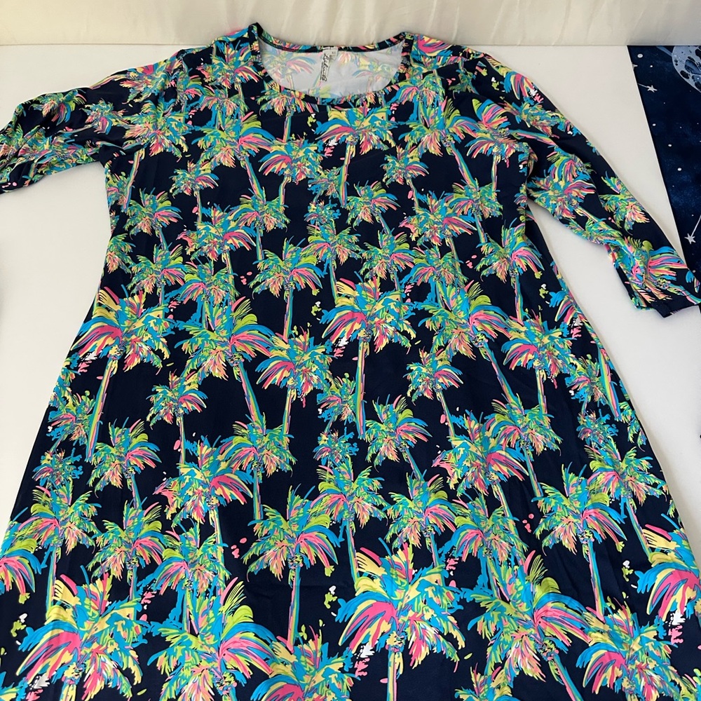 Lulu-B Tropical Palm Print Dress